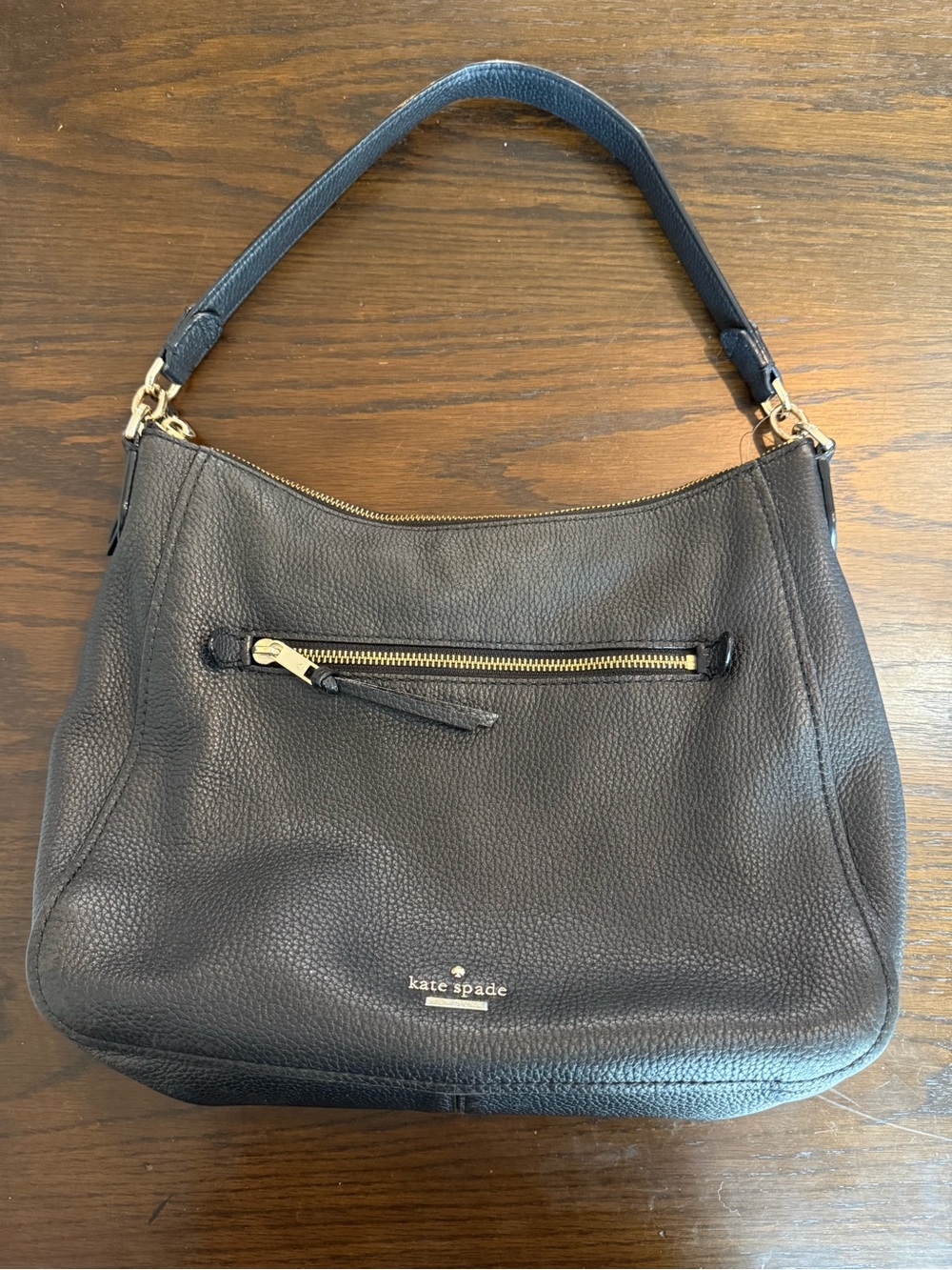 Kate Spade Jackson Street Colette Black Pebble Leather Convertible Shoulder Bag